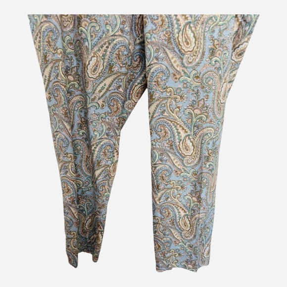 Talbots Petites Chatham Ankle Pants Paisley Blue 16 Petite Plus Size Retro - Picture 4 of 7